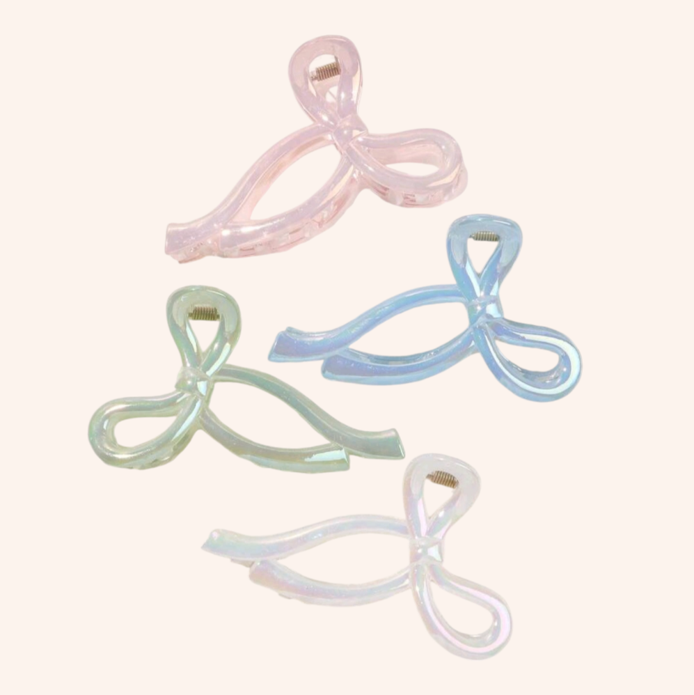 Pastel Bow Claw Clips