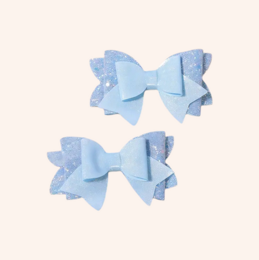 Blue Glitter Bow