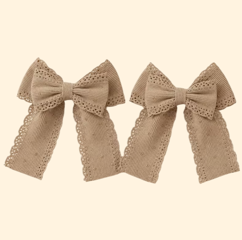 Brown & Gold Polka Dot Bow