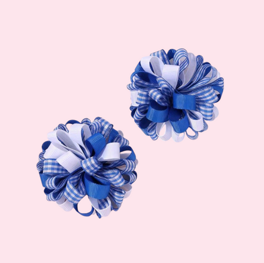 Blue Pom Pom Clip