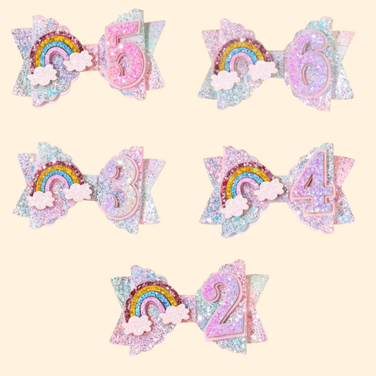 Rainbow Birthday Bow