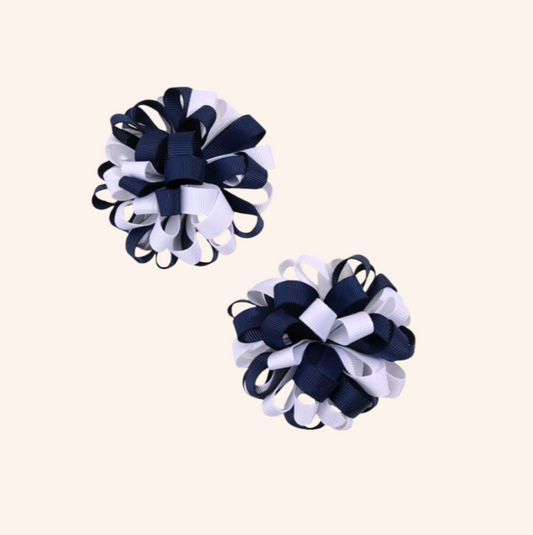 Navy Pom Pom Clip