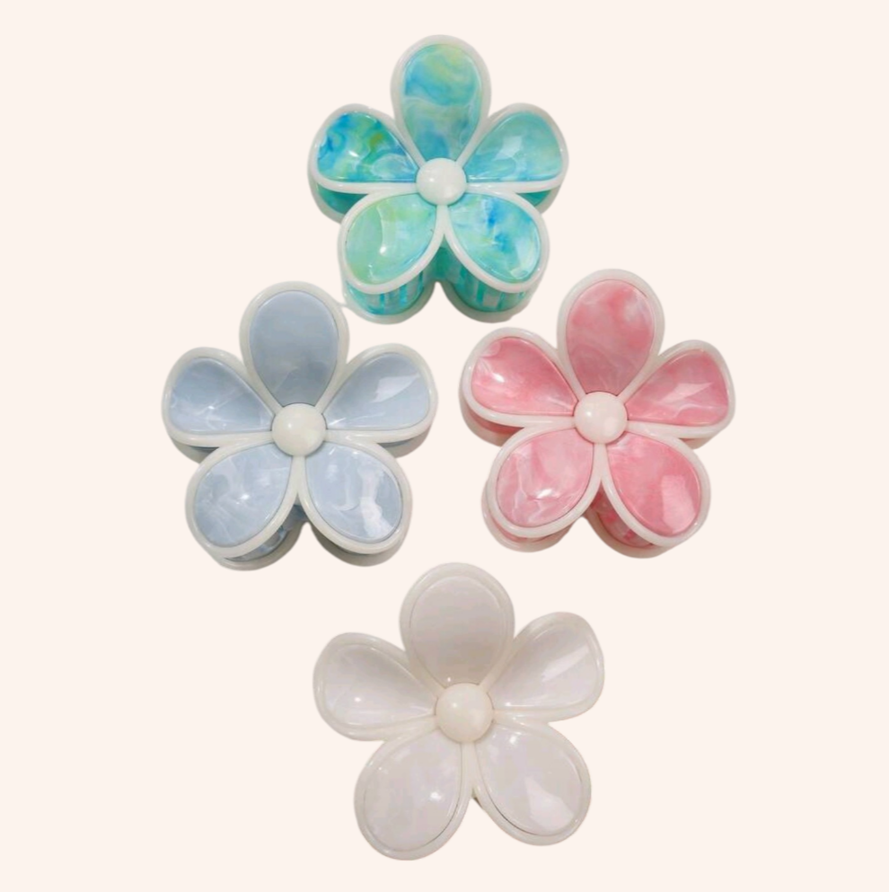 Glossy Flower Claw Clip